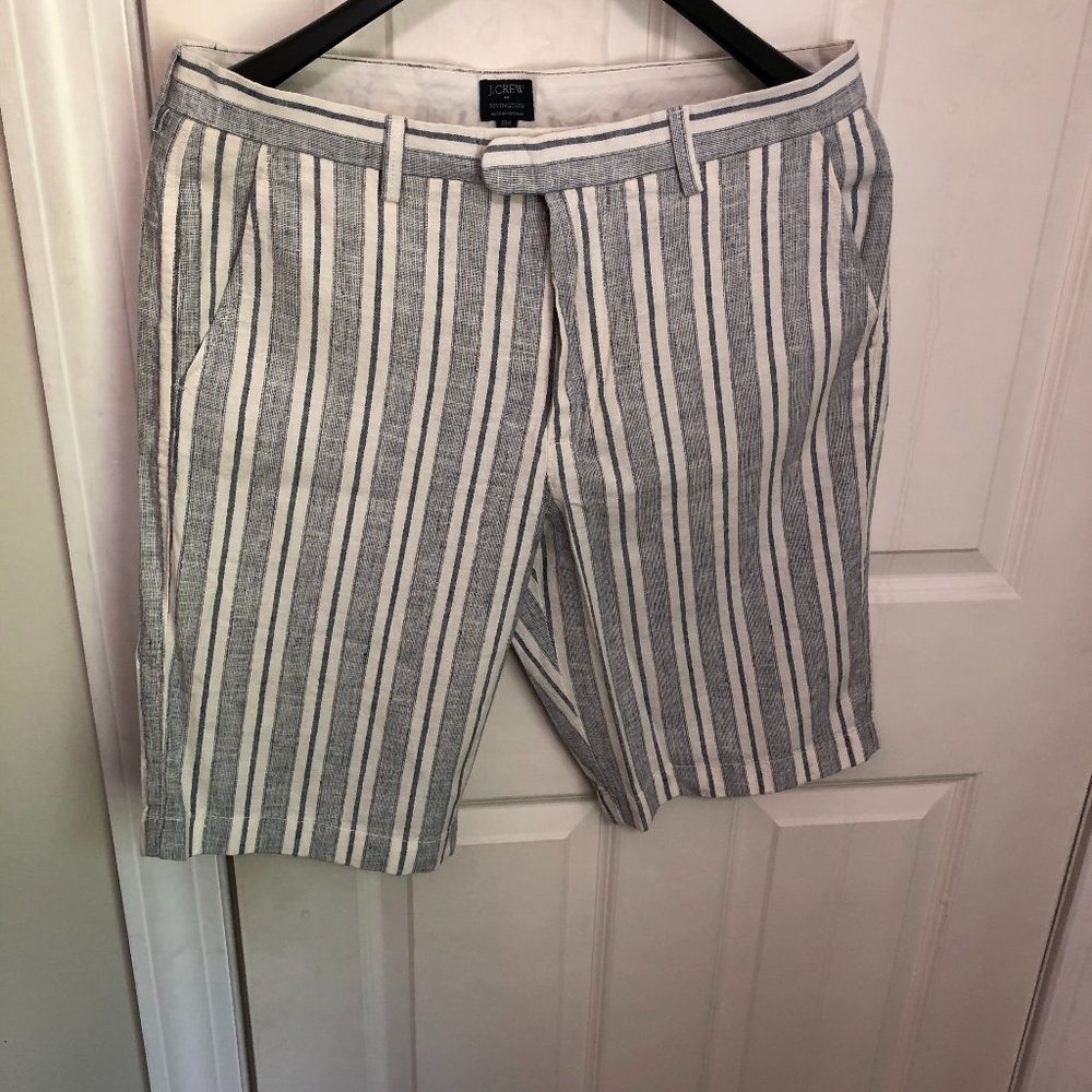 J. Crew 11" Patterned Linen-Cotton Rivington Short 33W - MINT!
